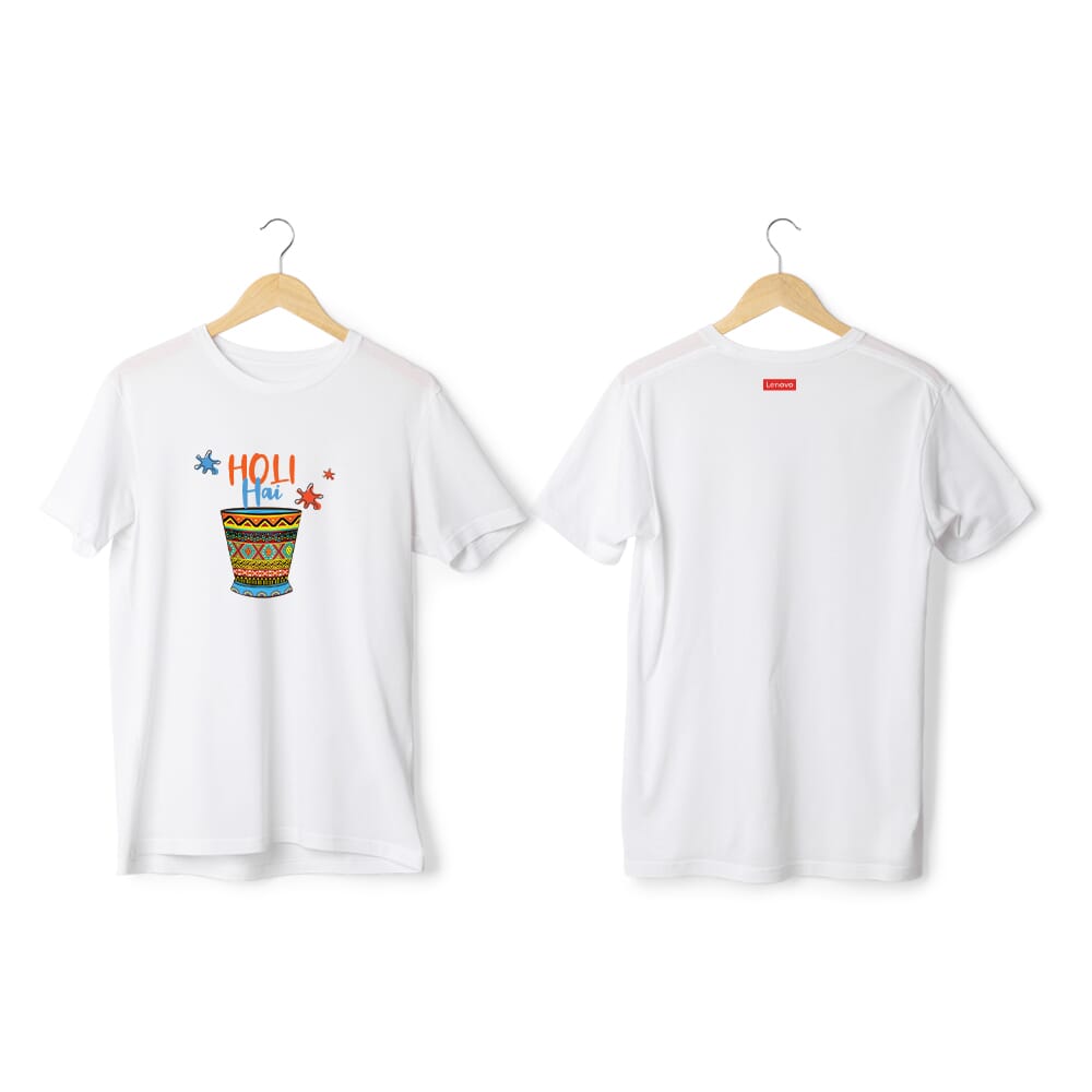 Greys&Blues Hues Pima Round Neck T-Shirt - White